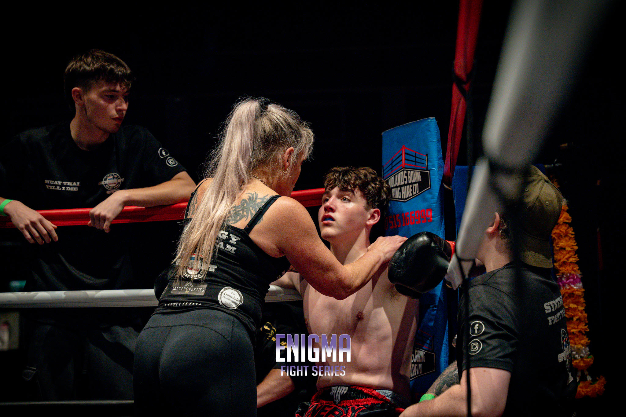 Rhys in corner of ring